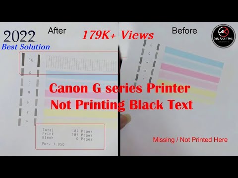 Fix Canon G Series Text Not Printing l Black Text Not Printing l Black Printing Problem in Canon
